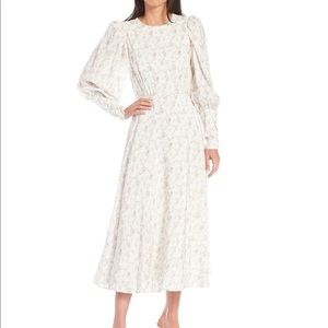 x Born on Fifth Eloise Floral Print Blouson Midi Dress